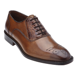 Belvedere Como Calfskin & Alligator Oxfords Antique Mustard