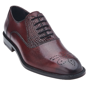 Belvedere Como Calfskin & Alligator Oxfords Antique Wine