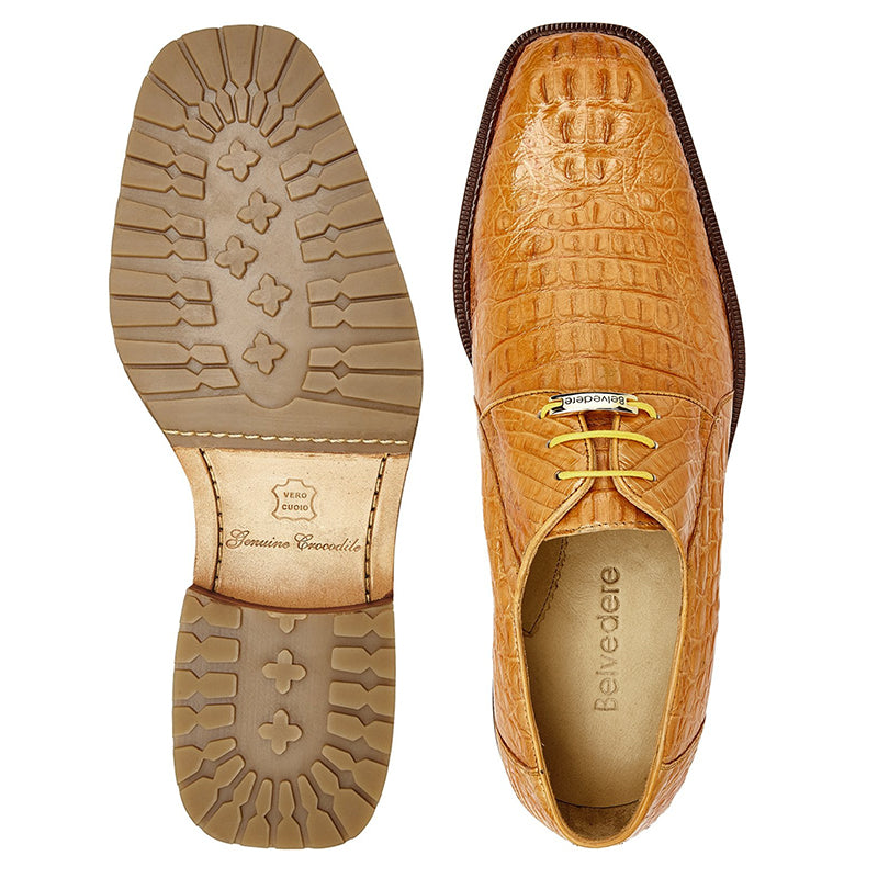 Belvedere Coppola Hornback Crocodile Shoes Buttercup