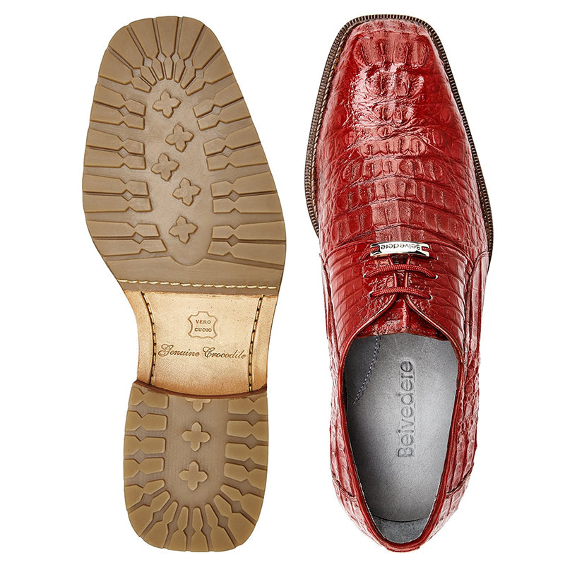 Belvedere Coppola Hornback Crocodile Shoes Flame Red