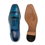 Belvedere Corey Ostrich & Calfskin Shoes Antique Blue Safari