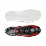 Belvedere Corona Crocodile & Lizard Sneakers Black / Red