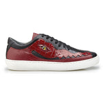 Belvedere Corona Crocodile & Lizard Sneakers Black / Red