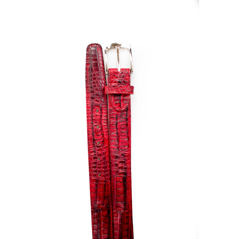Belvedere Crocodile Belt Antique Red
