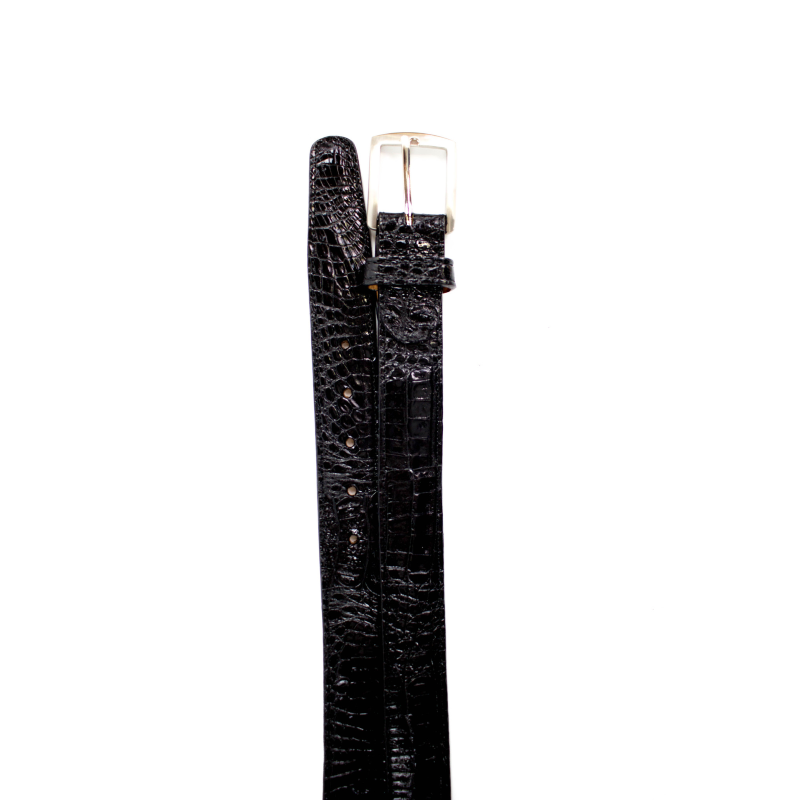 Belvedere Crocodile Belt Black