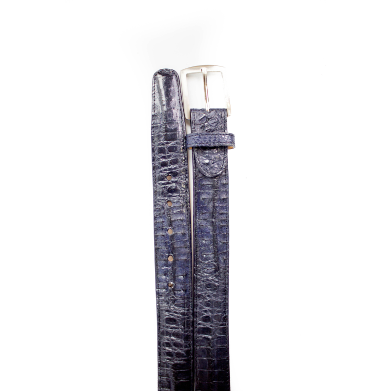 Belvedere Crocodile Belt Navy