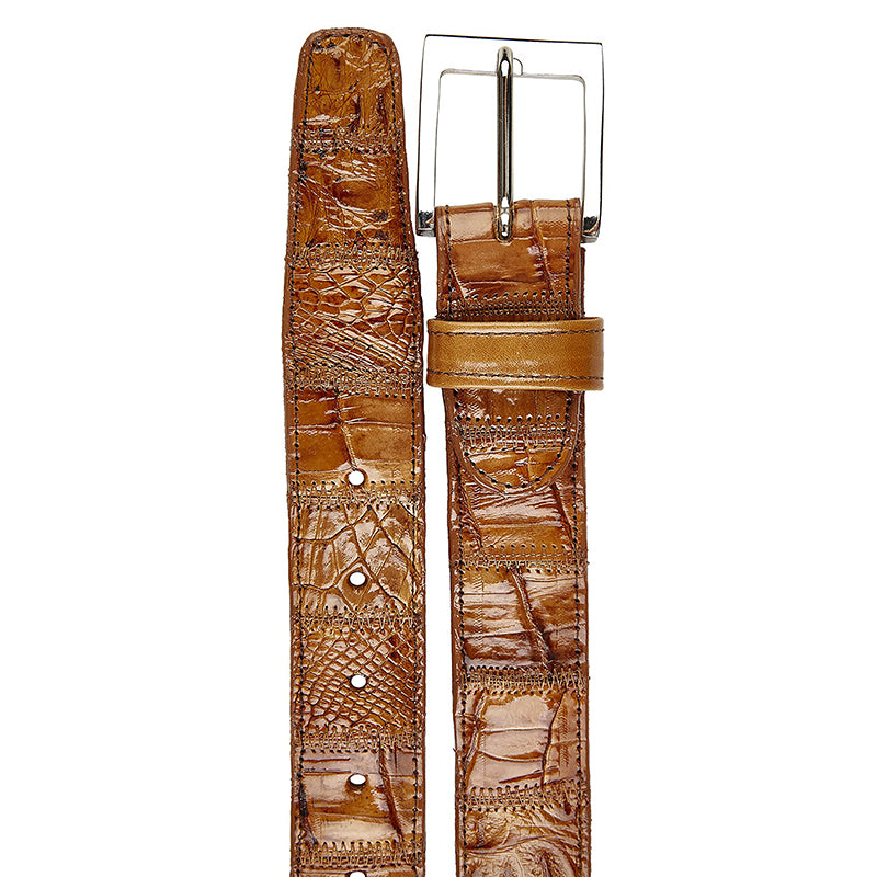 Belvedere Crocodile Belt Patchwork Honey