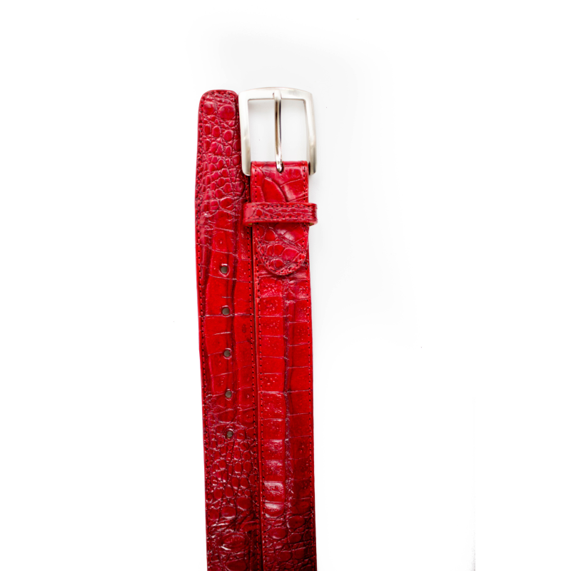 Belvedere Crocodile Belt Red