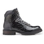Belvedere Damian Alligator & Calfskin Boots Black