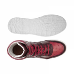 Belvedere Damian Ostrich & Calfskin High Top Sneakers Red