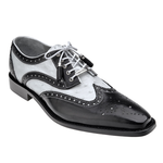 Belvedere Danilo Ostrich & Calfskin Wingtip Brogues Black/White