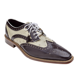 Belvedere Danilo Ostrich & Calfskin Wingtip Brogues Brown/Bone
