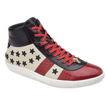 Belvedere David Crocodile & Calfskin Sneakers Red / Black