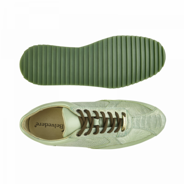 Belvedere Dayton Ostrich Leg Sneakers Pistachio