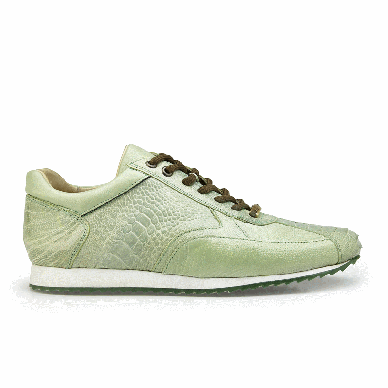 Belvedere Dayton Ostrich Leg Sneakers Pistachio