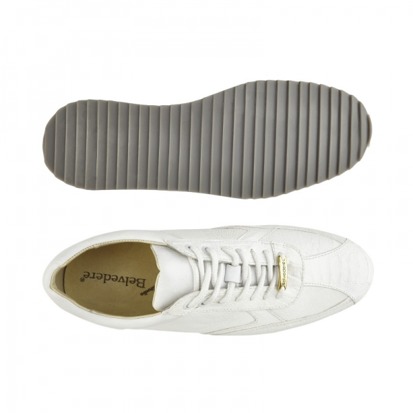 Belvedere Dayton Ostrich Leg Sneakers White