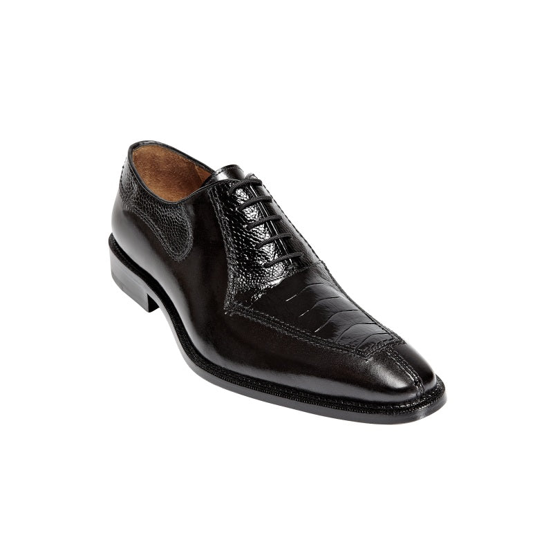 Belvedere Dino Ostrich & Calfskin Shoes Black