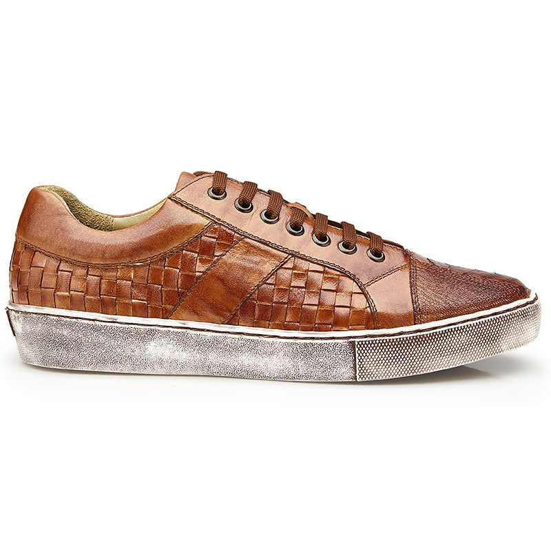Belvedere Ecco Ostrich Woven Sneakers Antique Honey