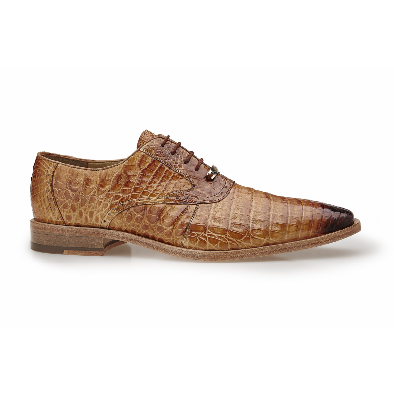 Belvedere Edo Crocodile Oxfords Antique Honey
