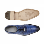 Belvedere Edo Crocodile Oxfords Antique Navy