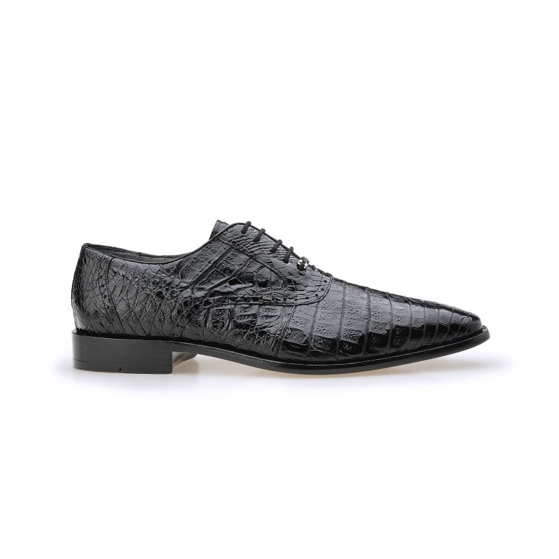 Belvedere Edo Crocodile Oxfords Black