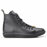 Belvedere Elio Calfskin & Ostrich High Top Sneakers Black