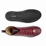 Belvedere Elio Calfskin & Ostrich High Top Sneakers Dark Burgundy