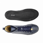 Belvedere Elio Calfskin & Ostrich High Top Sneakers Navy