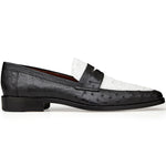 Belvedere Espada Genuine Ostrich Loafers Black/White