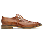 Belvedere Falcon Caiman & Calf Monk Strap Antique Almond Safari
