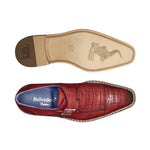 Belvedere Falcon Caiman & Calf Monk Strap Shoes Antique Cherry