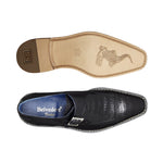 Belvedere Falcon Caiman & Calf Monk Strap Black