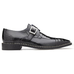 Belvedere Falcon Caiman & Calf Monk Strap Black