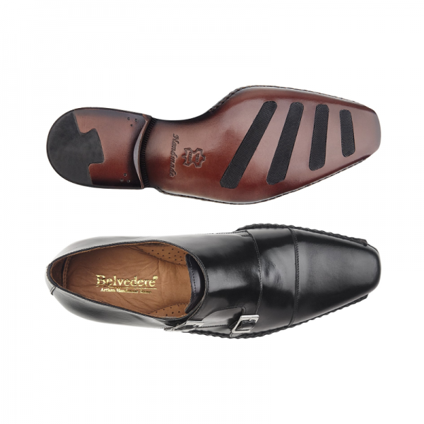 Belvedere Frankfurt Double Monk Strap Shoes Macchiato Black