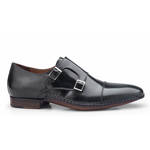 Belvedere Frankfurt Double Monk Strap Shoes Macchiato Black