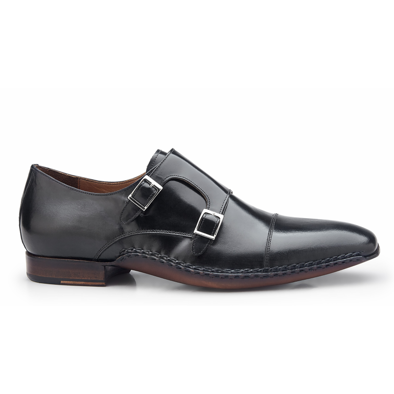 Belvedere Frankfurt Double Monk Strap Shoes Macchiato Black