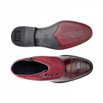 Belvedere Filipo Ostrich & Calfskin Cap Toe Boots Sunset