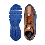 Belvedere Flash Ostrich Leg & Calf Sneakers Antique Blue Safari / Almond