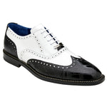 Belvedere Franco Alligator / Italian Leather Shoes Black / White