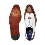 Belvedere Franco Alligator / Italian Leather Shoes Peanut / White