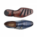 Belvedere Frankfurt Double Monk Strap Shoes Antique Electric Blue
