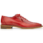Belvedere Gabriele Genuine Caiman Crocodilus / Italian Calfskin Shoes Ant Cherry