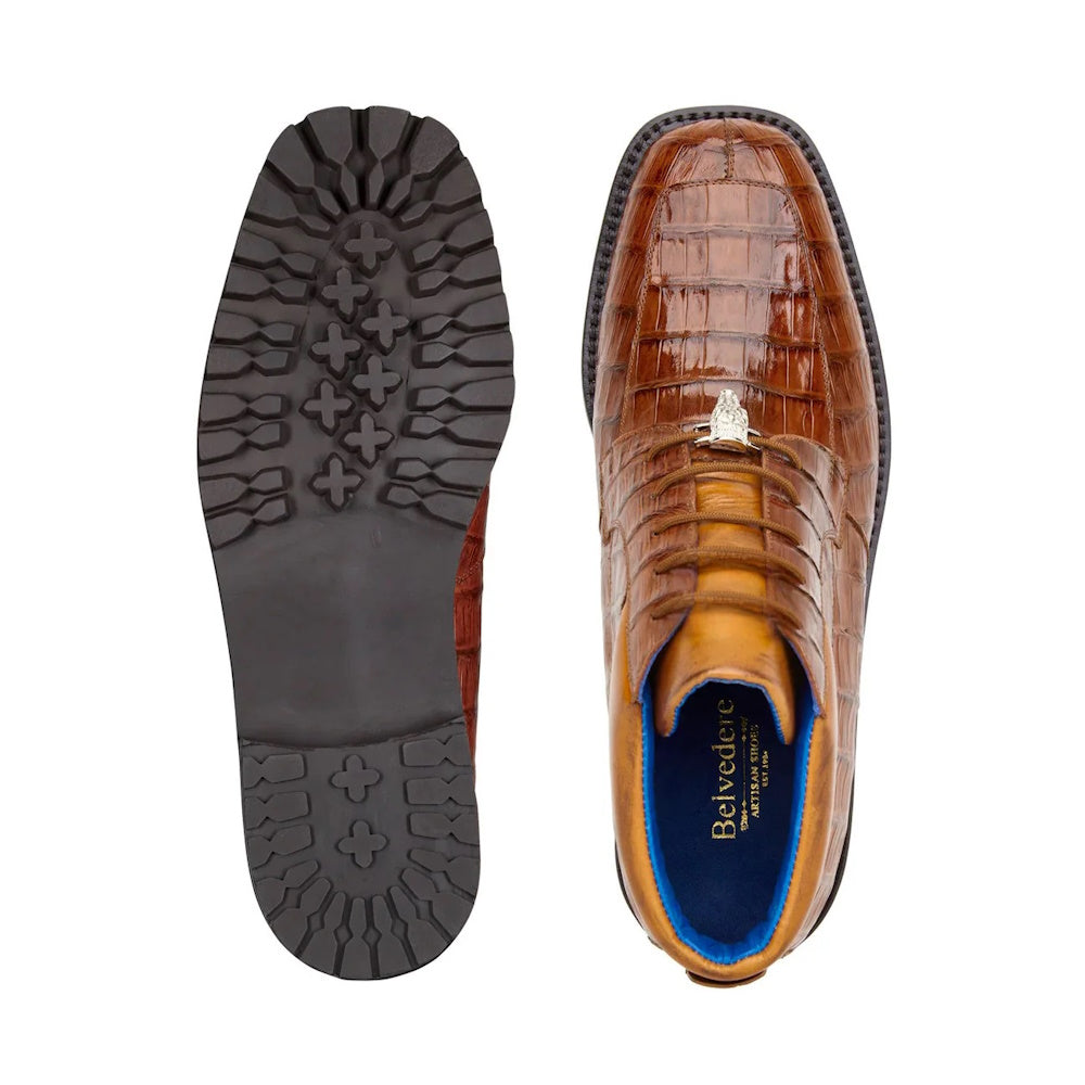 Belvedere Gallardo Caiman Crocodile Boots Antique Sport