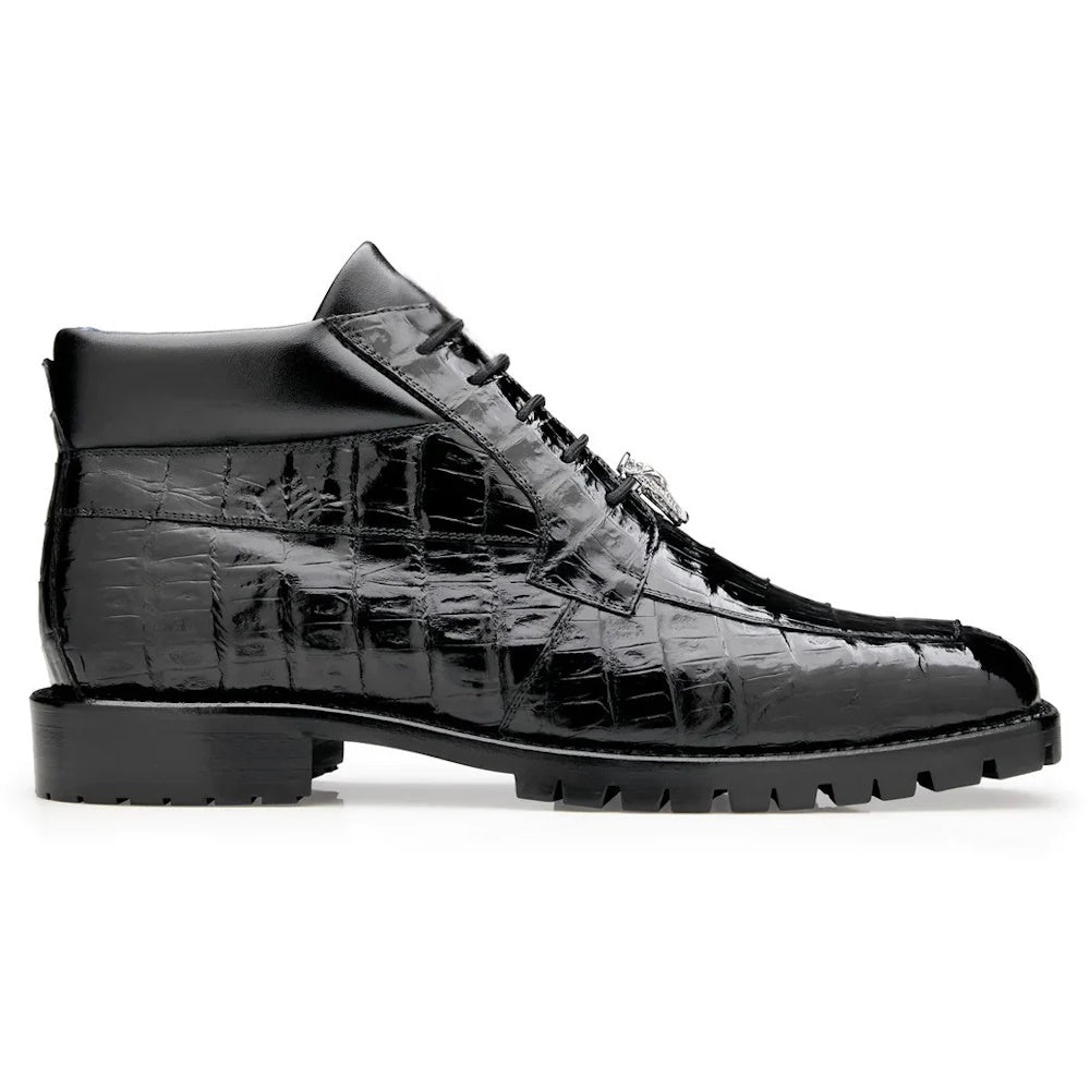 Belvedere Gallardo Caiman Crocodile Boots Black
