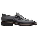 Belvedere Gavino Ostrich & Calfskin Loafers Black