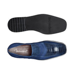 Belvedere Gavino Ostrich & Calfskin Loafers Royal Blue