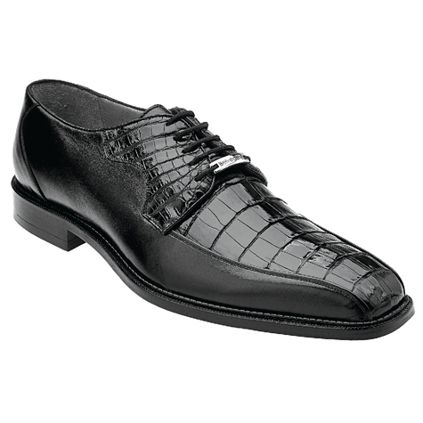 Belvedere Gennaro Crocodile & Calfskin Bicycle Toe Shoes Black