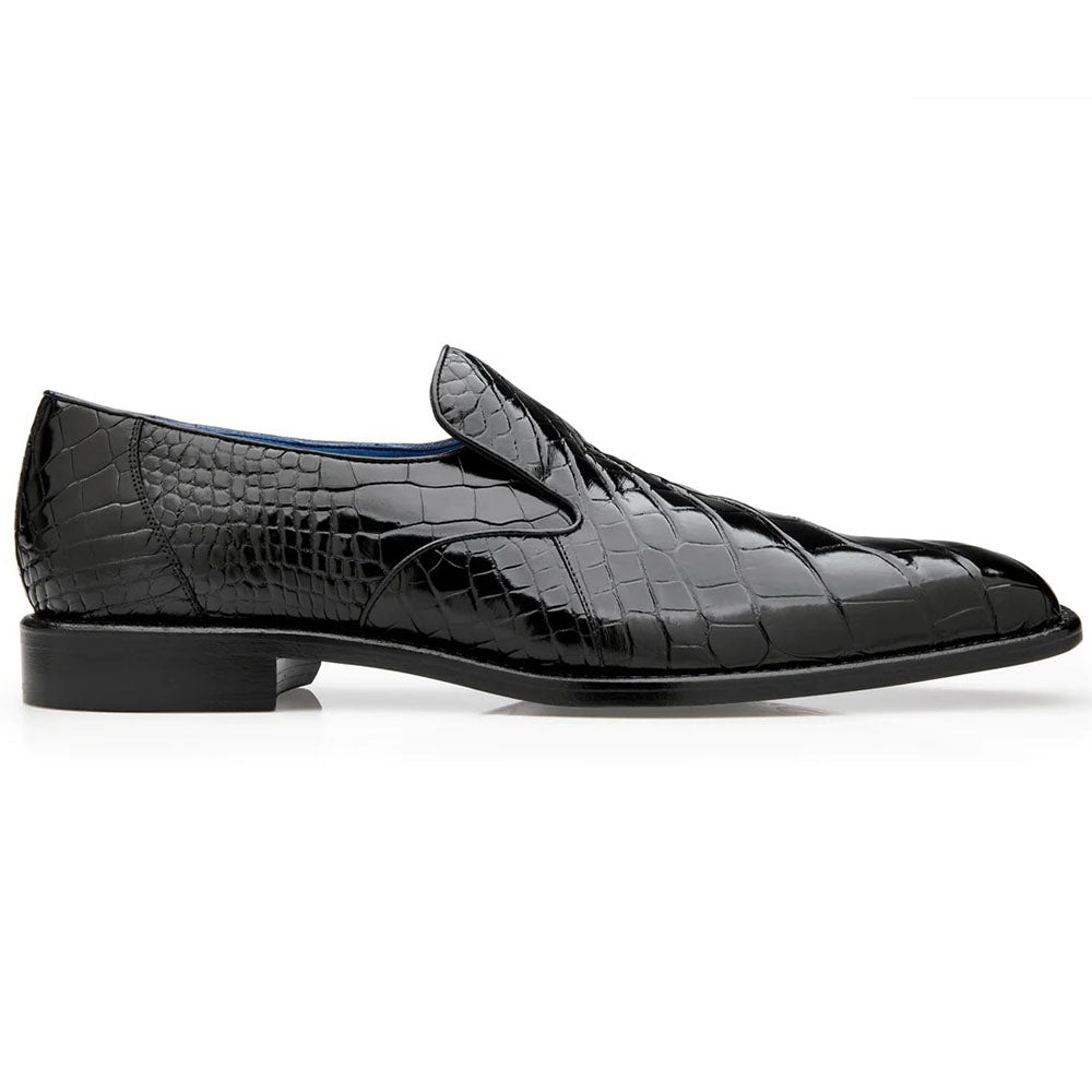 Belvedere Genova Genuine Alligator Shoes Black