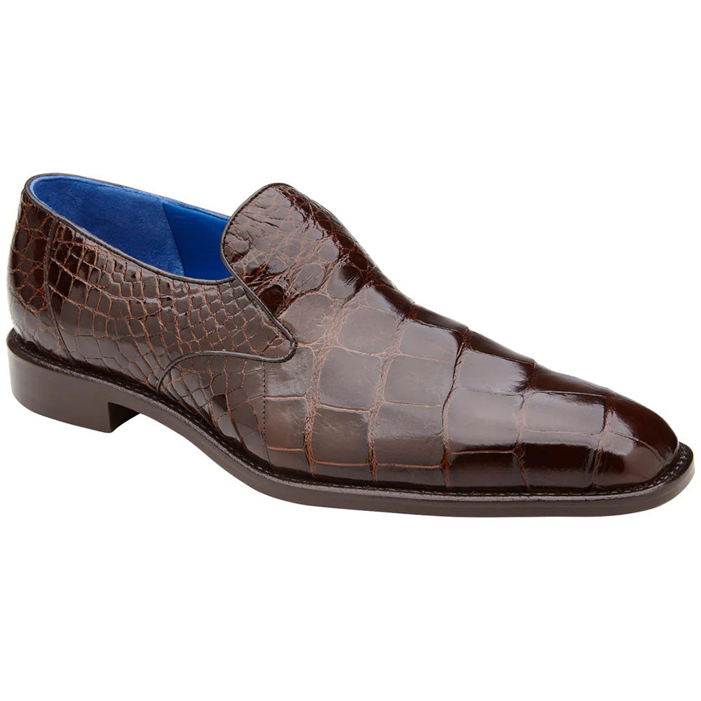 Belvedere Genova Genuine Alligator Shoes Chocolate Brown (R53)