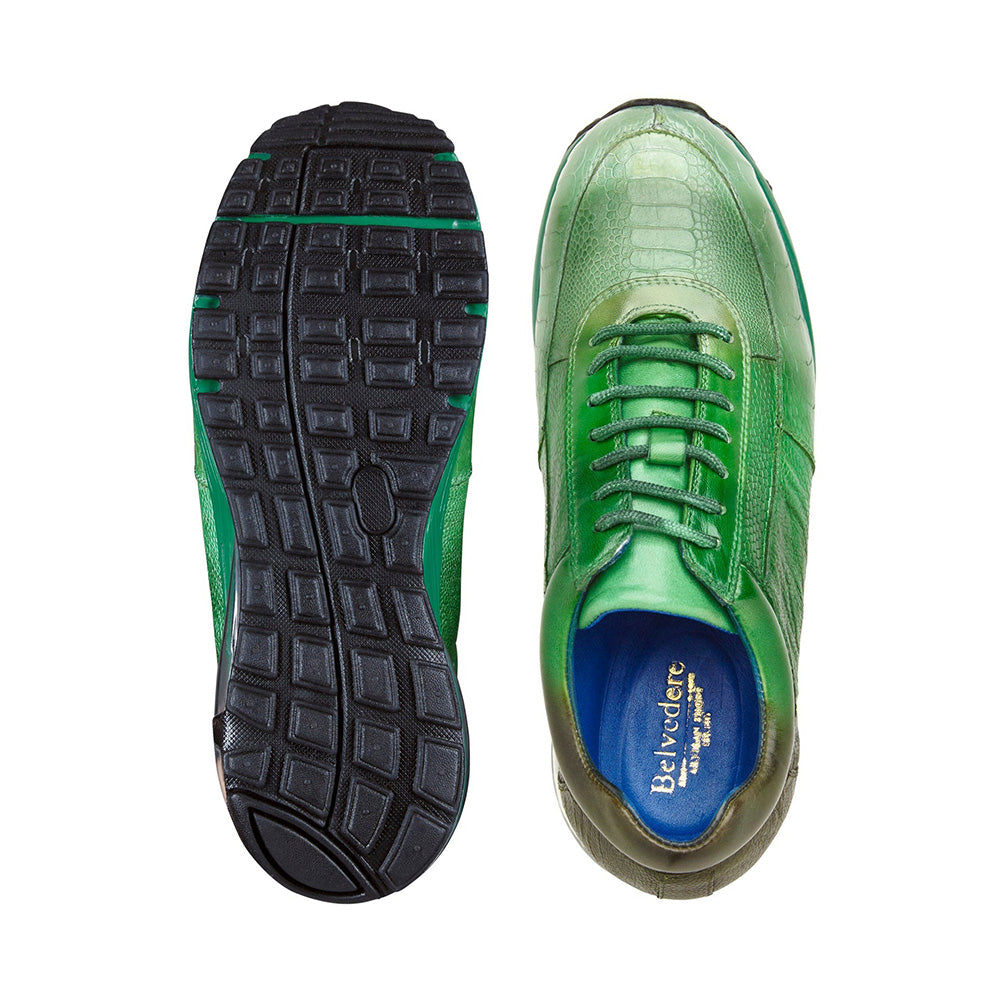 Belvedere George Genuine Ostrich Sneakers Multi Pine (E16)